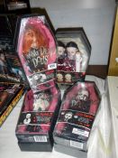 4 boxed living dead dolld including Hazel, Hattie, Sybil, Lizzie & Inferno etc.