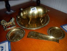 A quantity of brass including pig money box
