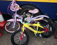 2 children's bikes & helmets