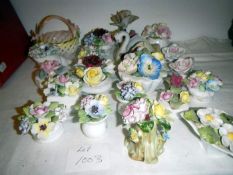 A selection of porcelain posies including Royal Doulton etc.
