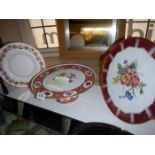 A fine Bavarian porcelain comport, platter & Minton plate