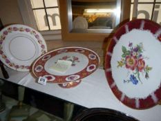 A fine Bavarian porcelain comport, platter & Minton plate