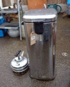 A stainless steel pedal bin & range kettle