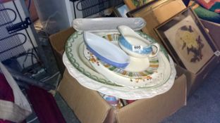 A quantity of miscellaneous pottery including platters etc.