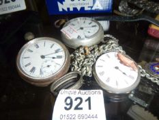 A quantity of pocket watches & fobs etc.