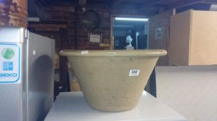 A large pottery bowl