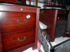 A pair of 2 drawer bedsides & 2 magazine racks