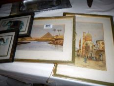 4 framed & glazed pictures