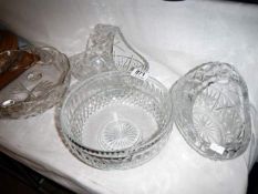 4 cut glass bowls