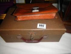 An old suitcase & handbag