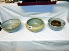 4 art pottery bowls