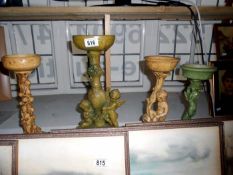 4 decorative 'floral' stands