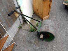 A garden lawn roller