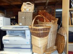 A large quantity of wicker baskets