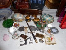 A quantity of interesting items including paperweights etc.