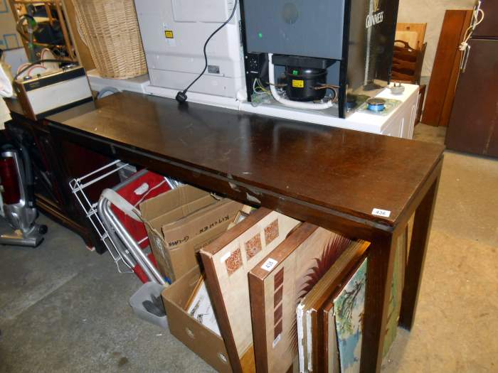 A good quality long oak hall table