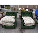 2 armchairs and cushions