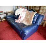 A blue 3 seater settee