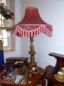 A large gilt table lamp