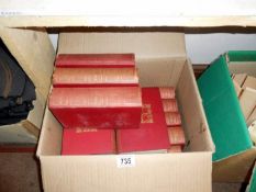 A box of books including Thackeray