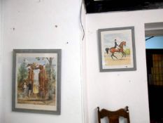 A pair of framed & glazed equestrian prints