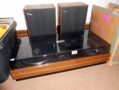 A stereo deck and speakers