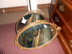 2 gilt metal mirrors