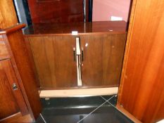 A retro sliding door cabinet