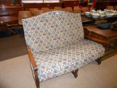 An oak framed settee