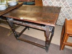 An antique oak hall table