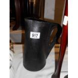 A leather wine jug