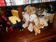 A large quantity of soft toys