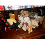 A large quantity of soft toys