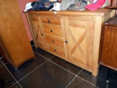 A large oak dresser base