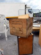 An advertising crate and a packing crate