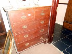 A Victorian stained pine chest of drawers