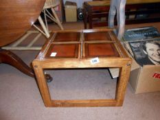 A tile topped coffee table