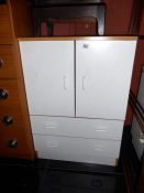 A white 2 drawer chest of drawers