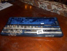 A silver plated flute