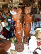 2 wooden figures