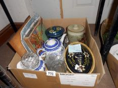A box of pottery, china etc