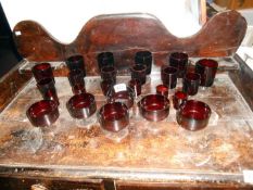 A quantity of cranberry glasses etc.