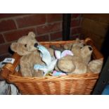 A basket of soft toys