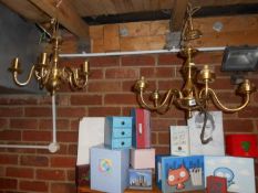 2 brass light fittings