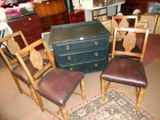 A set of 4 1950s dining chairs