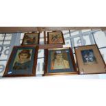 5 framed & glazed portraits etc.