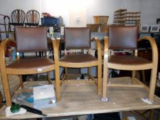 3 oak Deco chairs