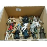 A collection of Star Wars action figures