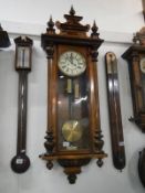 A Victorian double weight Vienna wall clock