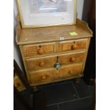 Victorian stencilled painted pine Lincolnshire chest of drawers